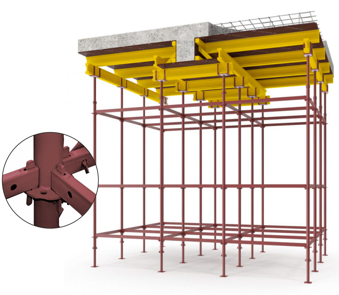 Объемная опалубка перекрытий (на объемных стойках)